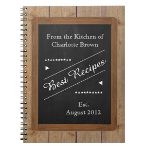 Recettes Carnet avec votre nom sur le tableau de b
