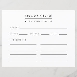Recettes   Carte de recette moderne de ma cuisine