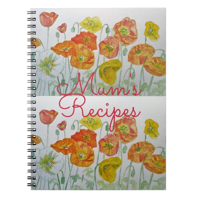 Recettes de maman Carnet d'aquarelle florale de pa (Devant)
