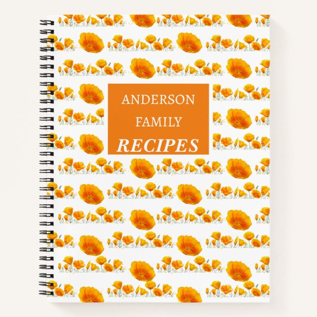 Recettes de pavot orange Carnet spiral (Devant)