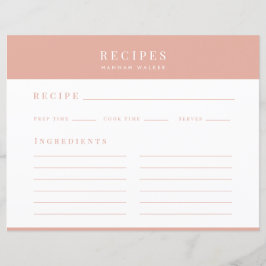 Recettes | Elégante carte de recettes rose vif pou