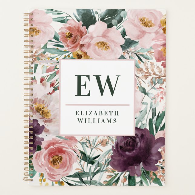 Recettes modernes d'aquarelle fleurie élégante cui (Devant)