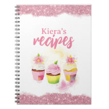 Recettes Parties scintillant rose Cupcake Carnet p