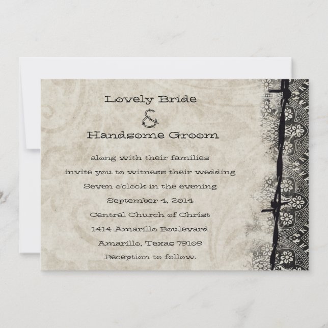 Recevoir la vieille invitation accrochée de (Devant)