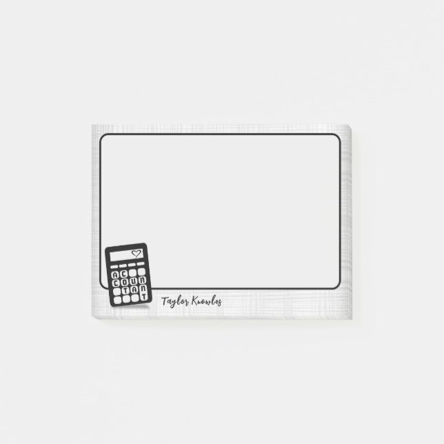 Rechener Herz 4 "x3" Post-it Klebezettel (Vorderseite)