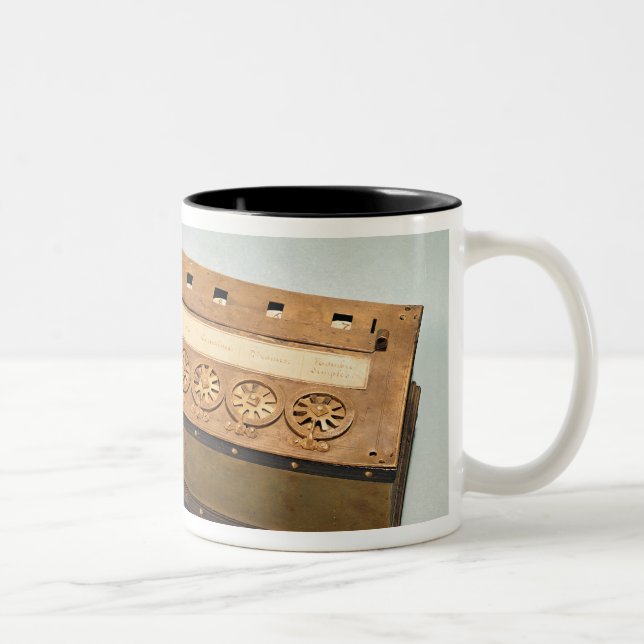 Rechenmaschine erfunden von Blaise Pascal Zweifarbige Tasse (Rechts)