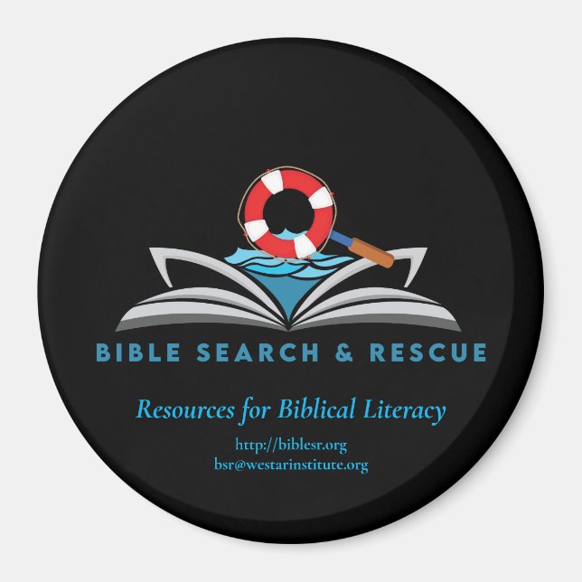 Recherche et Secourt bibliques — Magnet circulaire (Devant)