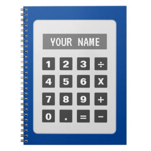 Rechner für Spiralnotebook mit Linien Notizblock