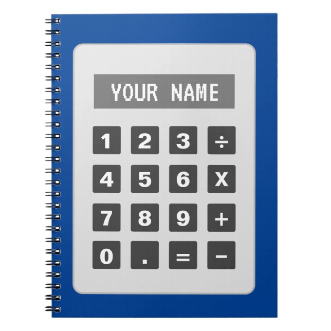 Rechner für Spiralnotebook mit Linien Notizblock (Vorderseite)