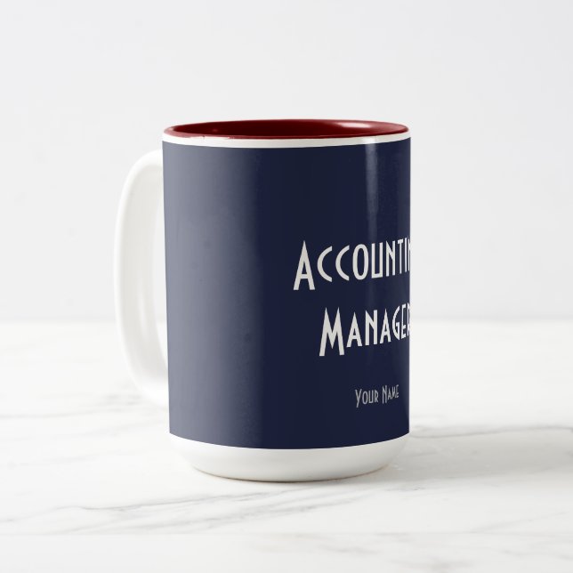 "RECHNUNGSFÜHRER" ZWEIFARBIGE TASSE (Vorderseite Links)