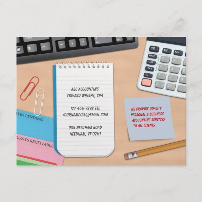 Rechnungslegungskarte Postkarte (Vorderseite)