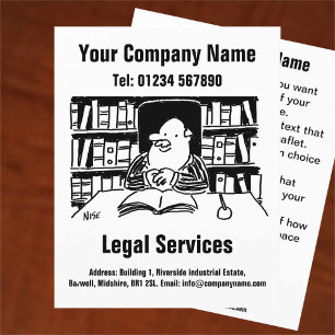Recht und Rechtsdienstleistungen Cartoon-Design Fl Flyer