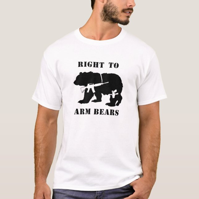 recht zum Arm trägt Weiß T-Shirt (Vorderseite)