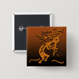 Rechte Einfassungs-Flöte, die Kokopelli Musiker Button