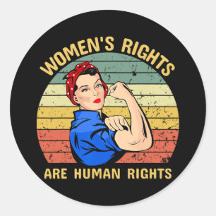 Rechte sind Menschenrechte Feminismus Feministisch Runder Aufkleber