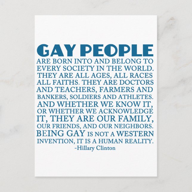 Rechte von Gay Postkarte (Vorderseite)