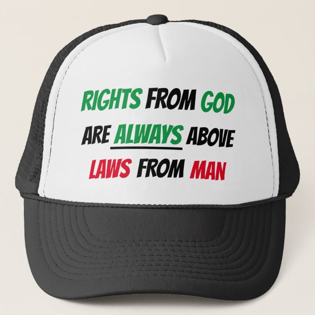 Rechte von Gott Trucker Hat Truckerkappe (Vorderseite)