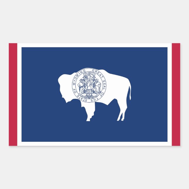 Rechteck-Aufkleber mit der Flagge des Wyoming Rechteckiger Aufkleber (Vorderseite)