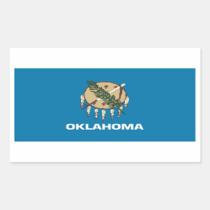 Rechteck Aufkleber mit der Flagge von Oklahoma, US