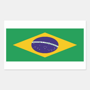 Rechteck-Aufkleber mit Flagge Brasiliens Rechteckiger Aufkleber