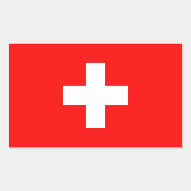 Rechteck-Aufkleber mit Flagge der Schweiz Rechteckiger Aufkleber (Vorderseite)