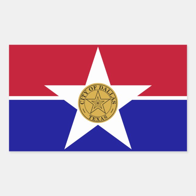 Rechteck-Aufkleber mit Flagge von Dallas Rechteckiger Aufkleber (Vorderseite)
