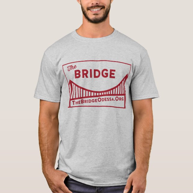 Rechteck-Brücken-Logo mit Website-DOS T-Shirt (Vorderseite)