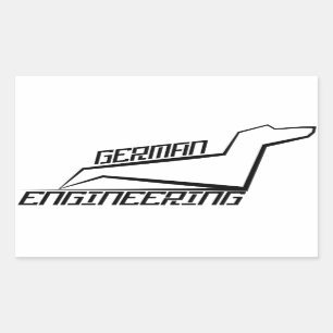 Rechteck-Dackel-Aufkleber - deutsche Technik Rechteckiger Aufkleber