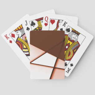 Rechteck der beigen Trapeze unter dunkelbraunem Bl Spielkarten