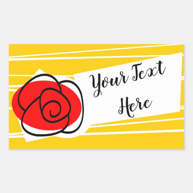 Rechteck der spanischen Rose Rechteckiger Aufkleber (Vorderseite)