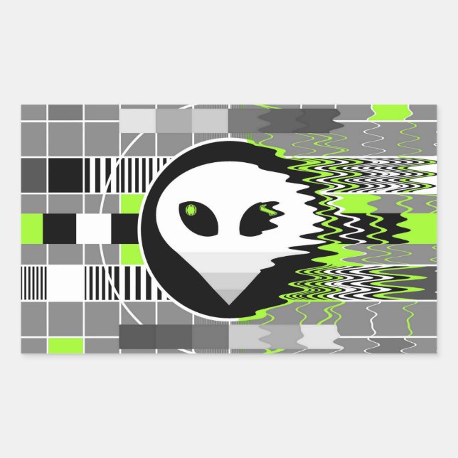 Rechteck für Alien-TV-Aufkleber Rechteckiger Aufkleber (Vorderseite)