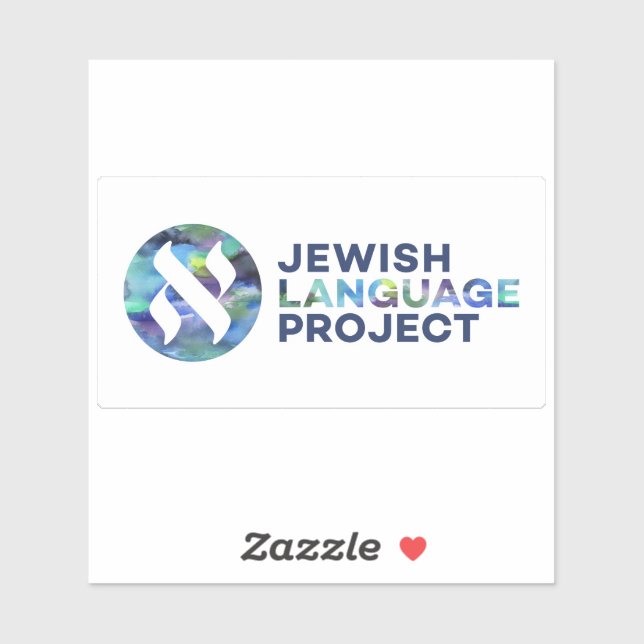 Rechteck-Logo des jüdischen Sprachprojekts Aufkleber (Blatt)