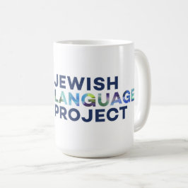 Rechteck-Logo des jüdischen Sprachprojekts Kaffeetasse