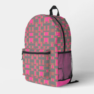 Rechteck Muster Grau 11 Bedruckter Rucksack