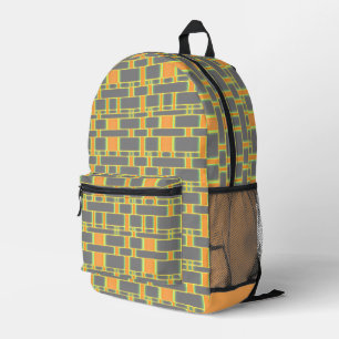 Rechteck Muster Grau 13 Bedruckter Rucksack