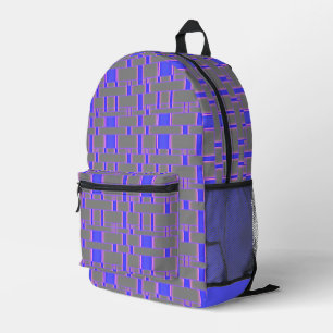Rechteck Muster Grau 8 Bedruckter Rucksack