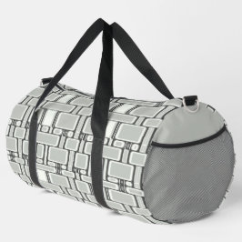 Rechteck Muster Neutral Grau Duffle Bag