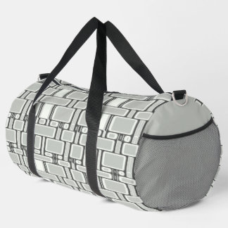 Rechteck Muster Neutral Grau Duffle Bag