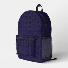 Rechteck Muster Neutrale Marine Bedruckter Rucksack