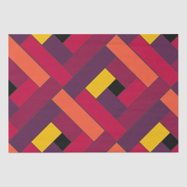 Rechteck-Muster (ver4) mit individueller Detailang Seidenpapier (Vorderseite)