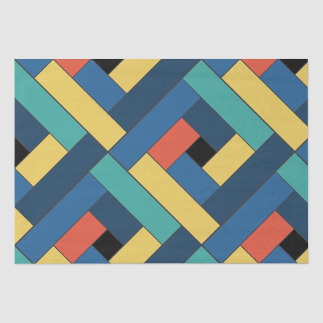 Rechteck-Muster (ver7) mit individueller Detailang Seidenpapier (Vorderseite)