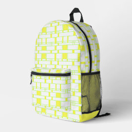 Rechteck Muster weiß 14 Bedruckter Rucksack
