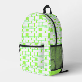Rechteck Muster weiß 15 Bedruckter Rucksack
