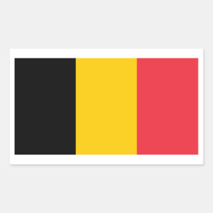 Rechteckaufkleber mit Flagge von Belgien Rechteckiger Aufkleber