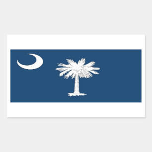 Rechteckaufkleber mit Flagge von South Carolina Rechteckiger Aufkleber