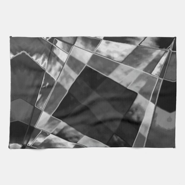 Rechtecke, eingearbeitet oder gestreckt, schwarz,  geschirrtuch (Horizontal)