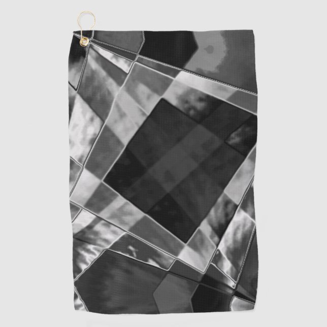 Rechtecke, eingearbeitet oder gestreckt, schwarz,  golfhandtuch (Vorderseite)
