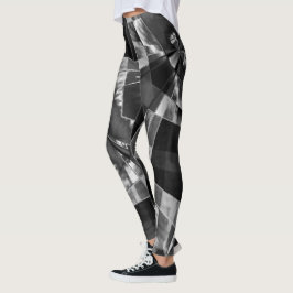 Rechtecke, eingearbeitet oder gestreckt, schwarz,  leggings