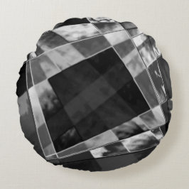 Rechtecke, eingearbeitet oder gestreckt, schwarz,  rundes kissen