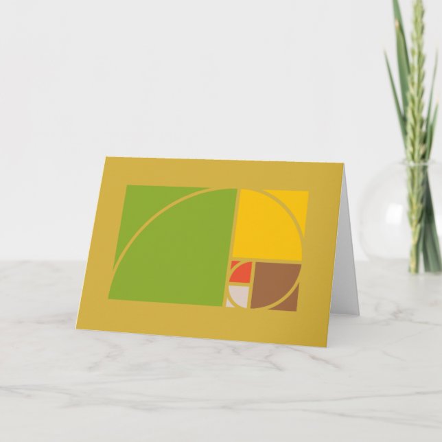 Rechtecke für das Fibonacci-Spiral und das goldene Dankeskarte (Vorderseite)
